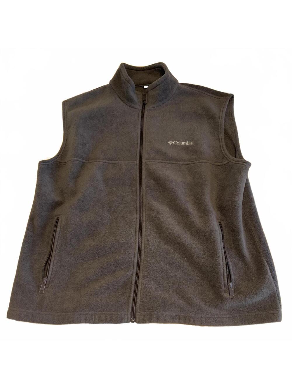 Columbia Men’s XL Gray Fleece Vest jacket  Sportswear Athletic 100% Polyester - Picture 2 of 6